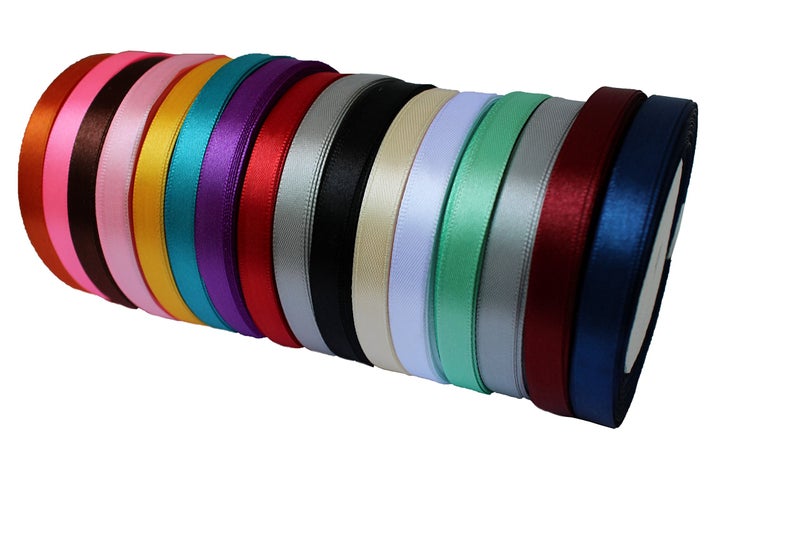 JESEP 3/8 inch Solid Satin Fabric Ribbon for Christmas 400 Yards 10mm Colored Gift Package Wrapping Ribbon for Hair Bow Clips Accessories-Crafts-Sewing-Wedding-Home Decoration - Image 1